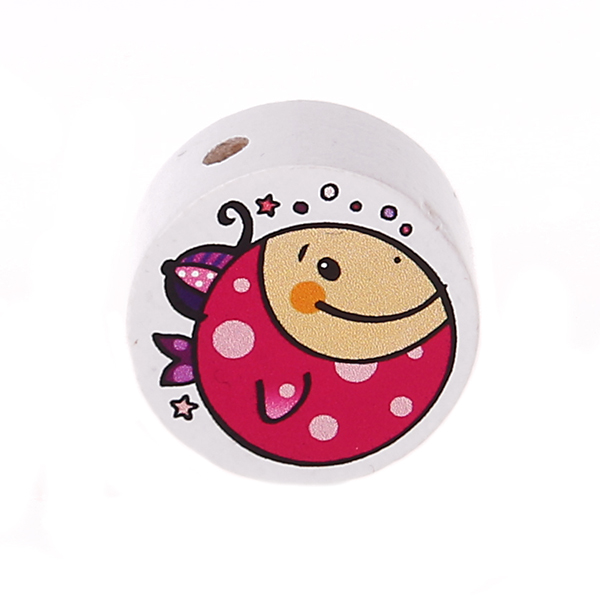 Motif bead disc fish small dark pink 40 in stock 